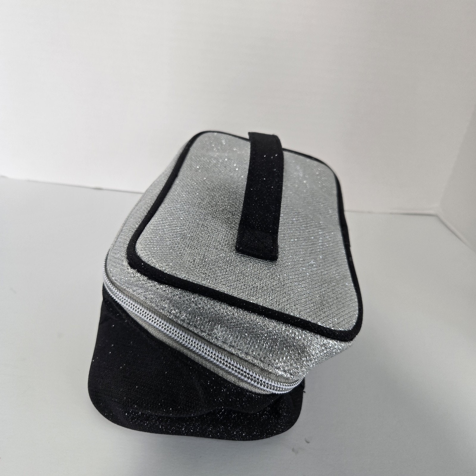 Juicy Couture Black Velvet Glitter Makeup Cosmetic Train Case Travel Bag Zip — image 2 of 7